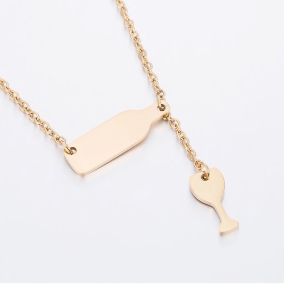 Wine and Glass Necklace - Picture 4 of 4